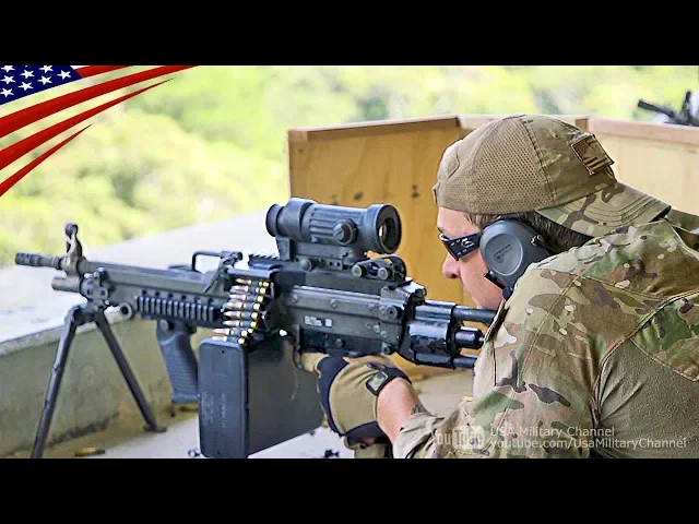 沖縄に駐留する米軍特殊部隊のm249軽機関銃&m110狙撃銃 訓練